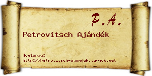 Petrovitsch Ajándék névjegykártya