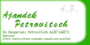 ajandek petrovitsch business card